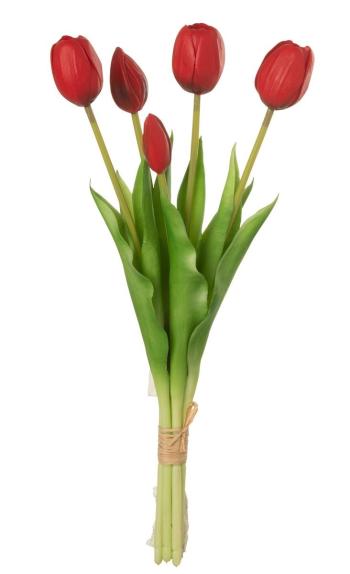 Kytice 5ks červených realistických tulipánů - 40cm 32919