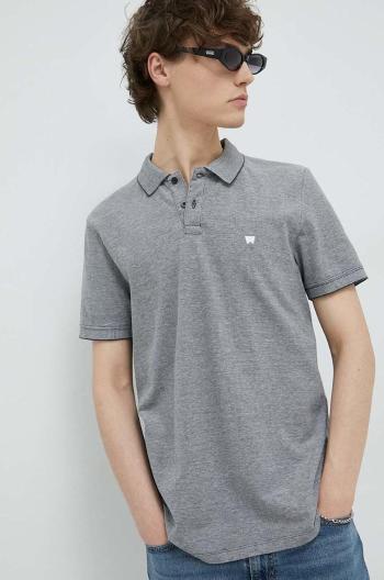 Bavlněné polo tričko Wrangler šedá barva