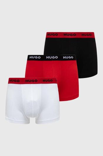 Boxerky HUGO 3-pack pánské, červená barva, 50469766