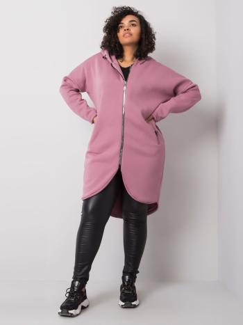 Růžová mikina na zip RV-BL-6293.32-pink Velikost: 4XL