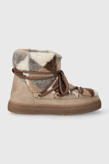 Semišové sněhule Inuikii Shearling Patchwork béžová barva, 75202-076