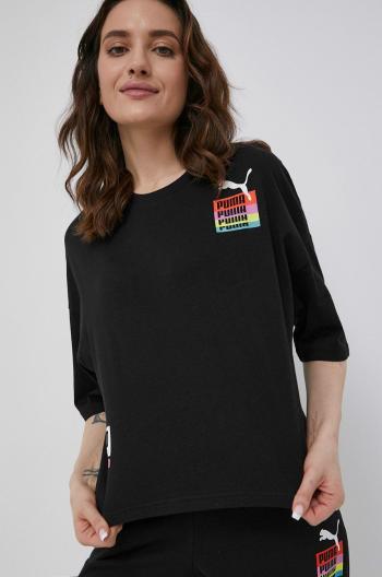 Bavlněné tričko Puma 534350 černá barva