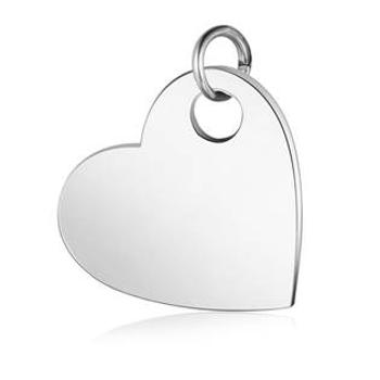 Šperky4U Malý ocelový přívěšek s kroužkem - srdce - OPP1637