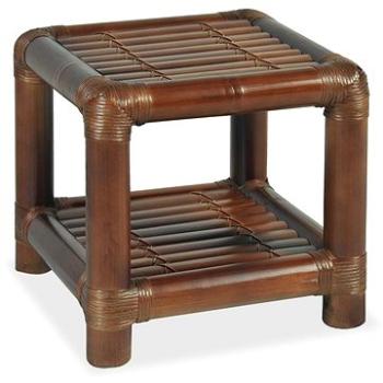 Noční stolek, bambus, 40x40x40 cm, tmavě hnědý (244608)