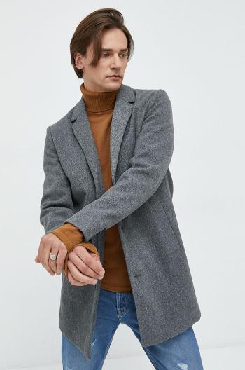 Kabát Produkt by Jack & Jones pánský, šedá barva, přechodný