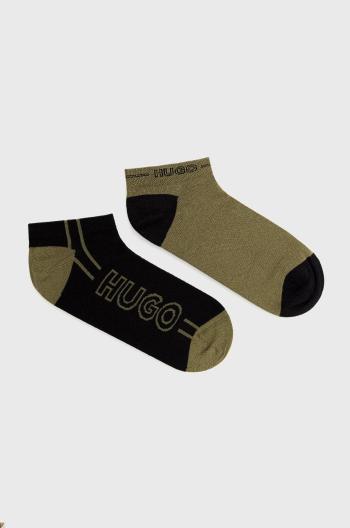 Ponožky HUGO ( 2-pak) pánské, zelená barva