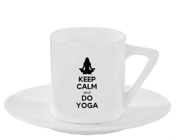 Espresso hrnek s podšálkem 100ml Keep calm and do yoga