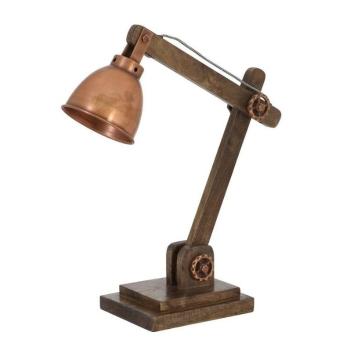 Dřevěná stolní lampička Elmer Copper - 50*15*45 cm 1816941