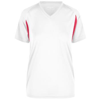 James & Nicholson Dámské sportovní tričko s krátkým rukávem JN316 - Bílá / červená | XS
