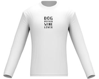 Pánské tričko dlouhý rukáv Dog mother wine lover