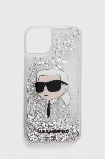 Obal na telefon Karl Lagerfeld iPhone 14 Plus 6,7 stříbrná barva