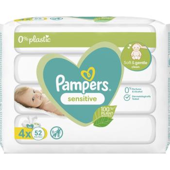 Pampers Sensitive Baby vlhčené čisticí ubrousky pro děti pro citlivou pokožku 4x52 ks