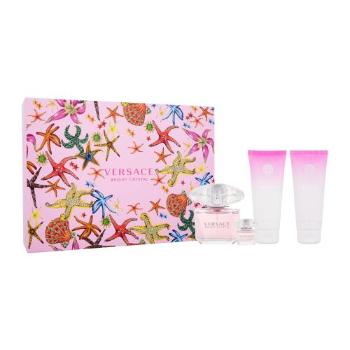 Versace Bright Crystal dárková kazeta toaletní voda 90 ml + toaletní voda 5 ml + sprchový gel 100 ml + tělové mléko 100 ml pro ženy