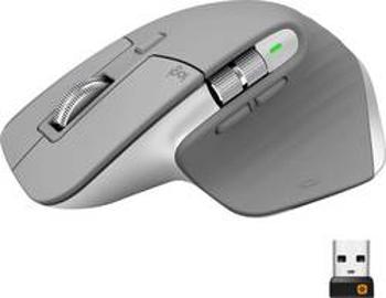 Optická Wi-Fi myš Logitech MX Master 3 Advanced 910-005695, ergonomická, skleněný povrch, integrovaný scrollpad, šedá