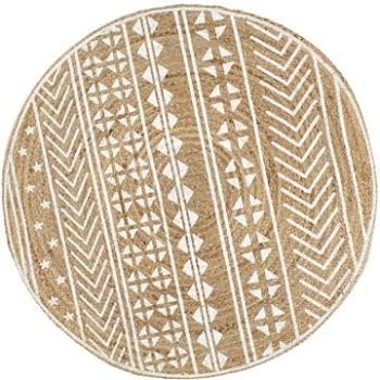 Ručně vyrobený koberec z juty s bílým potiskem 90 cm (133692)