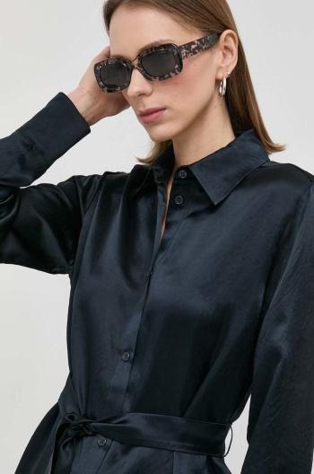 Košile Max Mara Leisure dámská, tmavomodrá barva, regular, s klasickým límcem