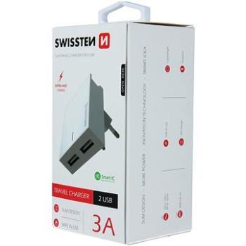 Swissten síťový adaptér SMART IC 2xUSB 3A bílý (22032000)