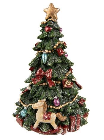 Hrací kolotoč vánoční stromeček s houpacím koníkem - Ø 12*19 cm 6PR3766