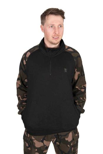 Fox Rybářská Mikina LW Black/Camo QTR ZIP - XXXL