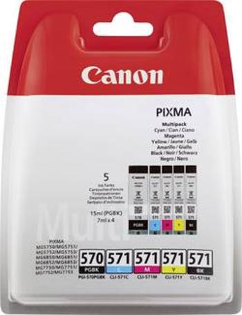 Canon Inkoustová kazeta PGI-570, CLI-571 PBKBKCMY originál kombinované balení černá, foto černá, azurová, purppurová, žlutá 0372C004