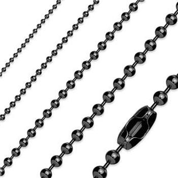 Šperky4U Kuličkový řetízek černý, tl. 2 mm - OPE1032-020-60