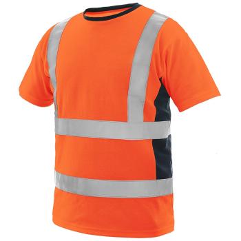 Canis Reflexní tričko EXETER - Oranžová / tmavě modrá | XL