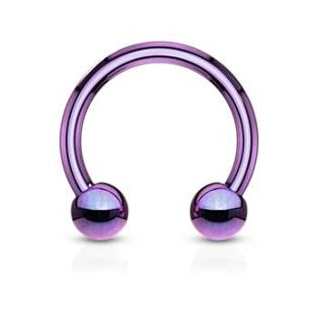 Šperky4U Piercing podkova, barva fialová - PV1001A-161044