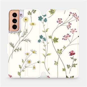 Flipové pouzdro na mobil Samsung Galaxy S21 5G - MD03S Tenké rostlinky s květy (5903516616442)