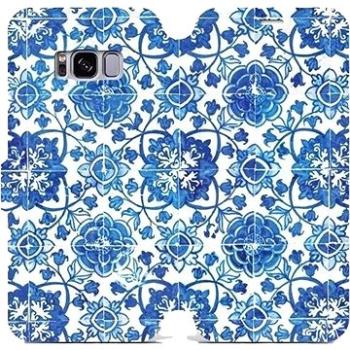 Flipové pouzdro na mobil Samsung Galaxy S8 - ME05P Modré dlaždice s květy (5903226208722)