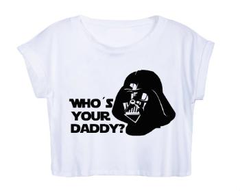 Dámské tričko Organic Crop Top Who is your daddy