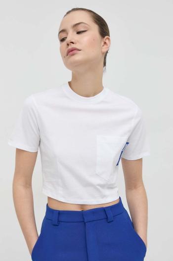 Bavlněné tričko Karl Lagerfeld Jeans bílá barva