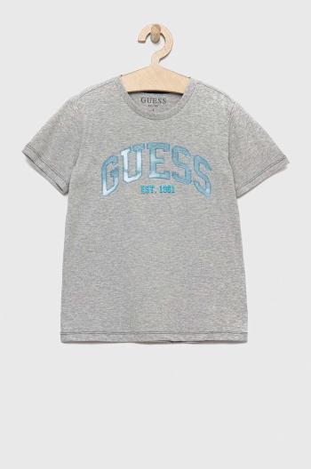Dětské tričko Guess šedá barva