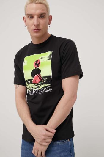 Bavlněné tričko adidas Originals HC2128 černá barva, s potiskem