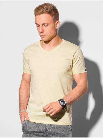 Pánské tričko bez potisku S1369 - světle žlutá