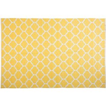 Kanárkově žlutý oboustranný koberec s geometrickým vzorem 160x230 cm AKSU, 141840 (beliani_141840)