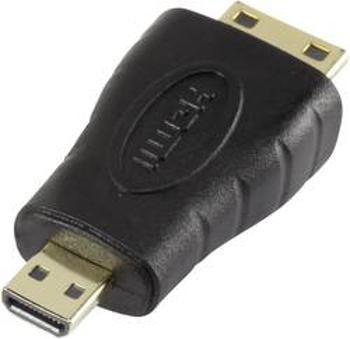 HDMI adaptér SpeaKa, mini HDMI zástrčka C ⇔ micro HDMI zástrčka D, černá