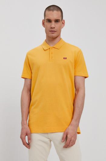 Polo tričko Levi's pánské, oranžová barva, hladké
