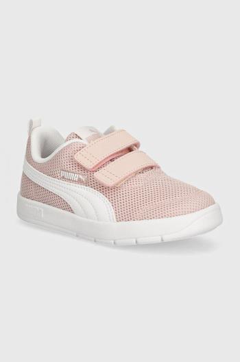 Dětské sneakers boty Puma Courtflex V3 Mesh PS růžová barva, 398086