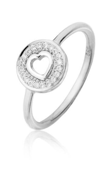 JVD Romantický stříbrný prsten se zirkony SVLR0155SH8BI 55 mm