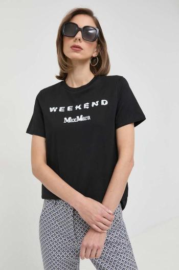 Bavlněné tričko Weekend Max Mara černá barva