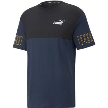 Puma PUMA POWER COLOR BLOCK TEE Pánské triko, tmavě modrá, velikost M