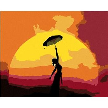 Malování podle čísel - Žena s deštníkem a západ slunce (HRAmal00736nad)
