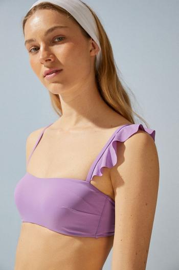 Plavková podprsenka Women Secret fialová barva, s měkkými košíčky