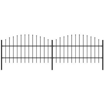 Zahradní plot s hroty ocel (0,75–1)×3,4 m černý 277713