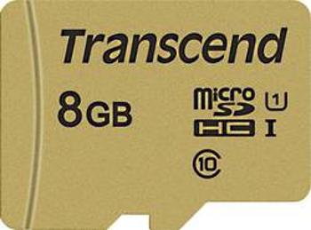 Paměťová karta microSDHC, 8 GB, Transcend Premium 500S, Class 10, UHS-I, UHS-Class 1, vč. SD adaptéru