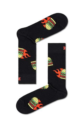 Ponožky Happy Socks Flaming Burger Sock černá barva