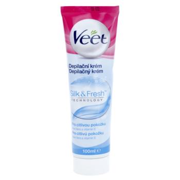 Veet Silk & Fresh depilační krém na nohy pro citlivou pokožku aloe vera a vitamin E 100 ml