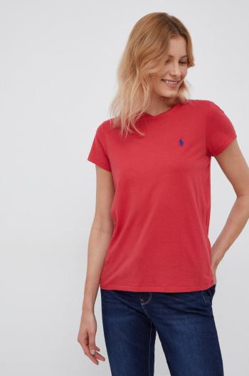 Bavlněné tričko Polo Ralph Lauren červená barva