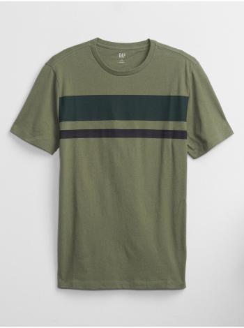 Zelené pánské tričko crew chest stripe t-shirt