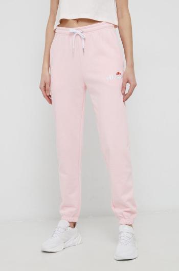 Kalhoty Ellesse dámské, růžová barva, hladké